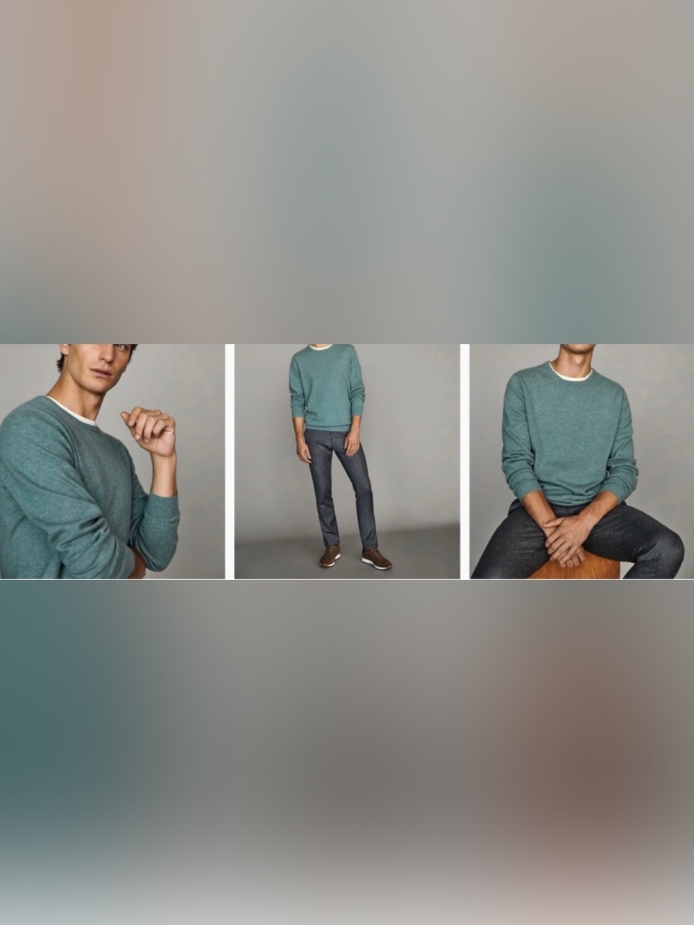 Massimo Dutti Men's Crewneck Sweater in Green size S